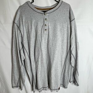 Legendary Whitetails Mens 3XL Long Sleeve Henley Gray Outdoors Layers 561